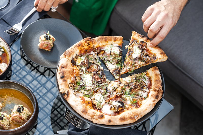 Diavola Spicy Pizza with salami and hot peppers